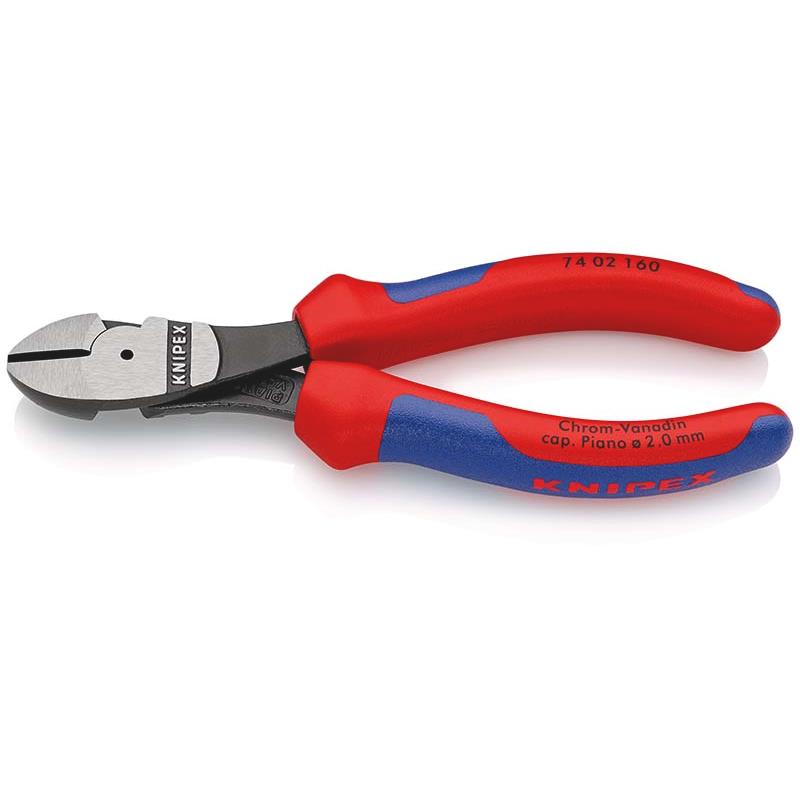 KNIPEX Kraft-Seitenschneider, Schwarz atramentiert, mit Mehrkomponenten-Hüllen