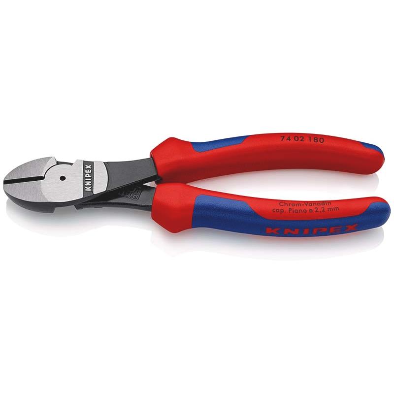 KNIPEX Kraft-Seitenschneider, Schwarz atramentiert, mit Mehrkomponenten-Hüllen