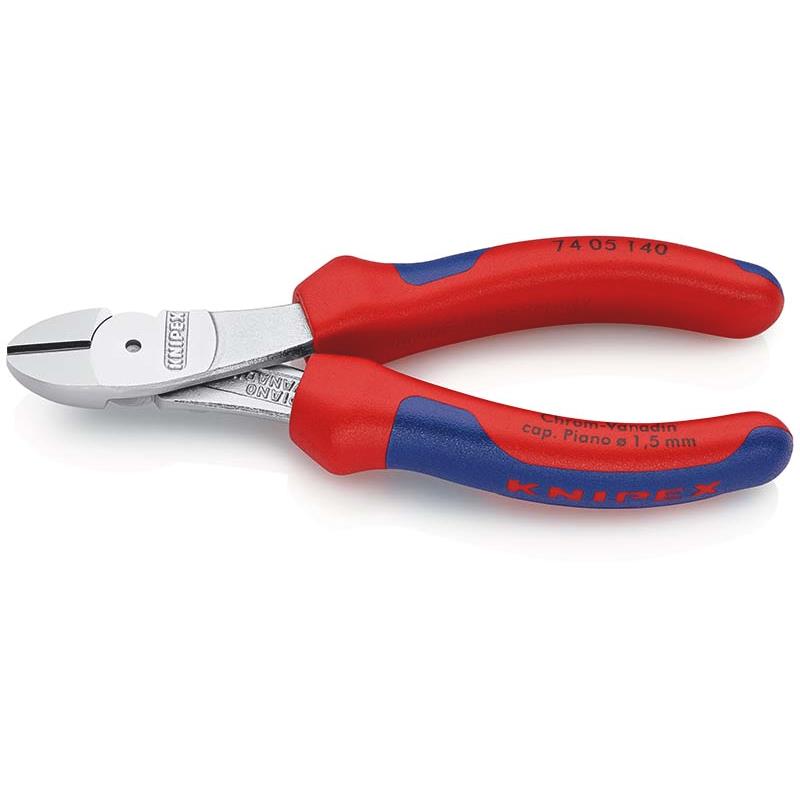 KNIPEX Kraft-Seitenschneider, verchromt, mit 2K-Griffhüllen, 140-250 mm