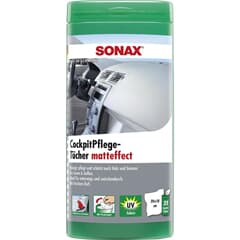 SONAX Cockpit Pflege Tücher matteffect 25 Stk in Box für Kunststoff, Holz, Gummi