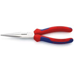 KNIPEX 26 15 200 Flachrundzange mit Schneide, gerade, verchromt, 2K, 200mm