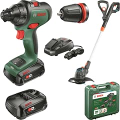 Bosch Akkubohrschrauber AdvancedDrill + Gardena Akku-Trimmer inkl. 2 Akkus 2,5Ah