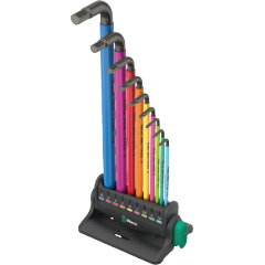 Wera 950/9 Hex-Plus Multicolour 3 Winkelschlüsselsatz, BlackLaser, 9-teilig