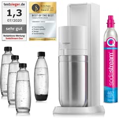 SodaStream DUO Weiß Wassersprudler Karaffe PET 1x 1x 3x Flaschen inkl. Zylinder