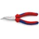 KNIPEX 25 25 160 Flachrundzange mit Schneide, gebogen, verchromt, 2-K, 160 mm