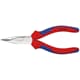 KNIPEX 25 25 160 Flachrundzange mit Schneide, gebogen, verchromt, 2-K, 160 mm