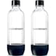SodaStream PET-Flasche Duo-Pack schwarz 1 Liter, spülmaschinengeeignet