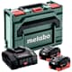 Metabo 18V Basic Set 2 x LiHD 10.0 Ah & Ladegerät ASC 290 metaBOX 145 11,2L