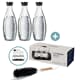 SodaStream Flaschenabtropfhalter+3xCrystal Glaskaraffen & Flaschenbürste