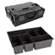 Sortimo Sortiments Kleinteile Koffer L-Boxx 136 schwarz mit 6 Fach Kleinteileinlage + Polster