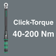 Wera Click-Torque C 3 Set 2 für die Betonverschraubung, 40-200 Nm, 11-teilig