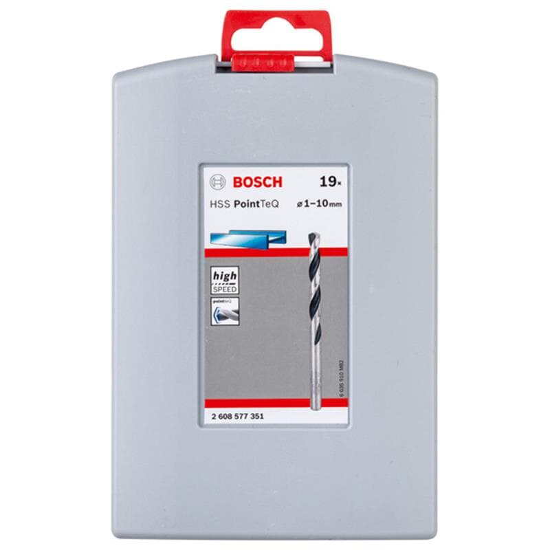 Pro Box 1,0-10,0mm Bosch HSS PointTeQ Metallbohrer Spiralbohrer DIN338 19 tlg