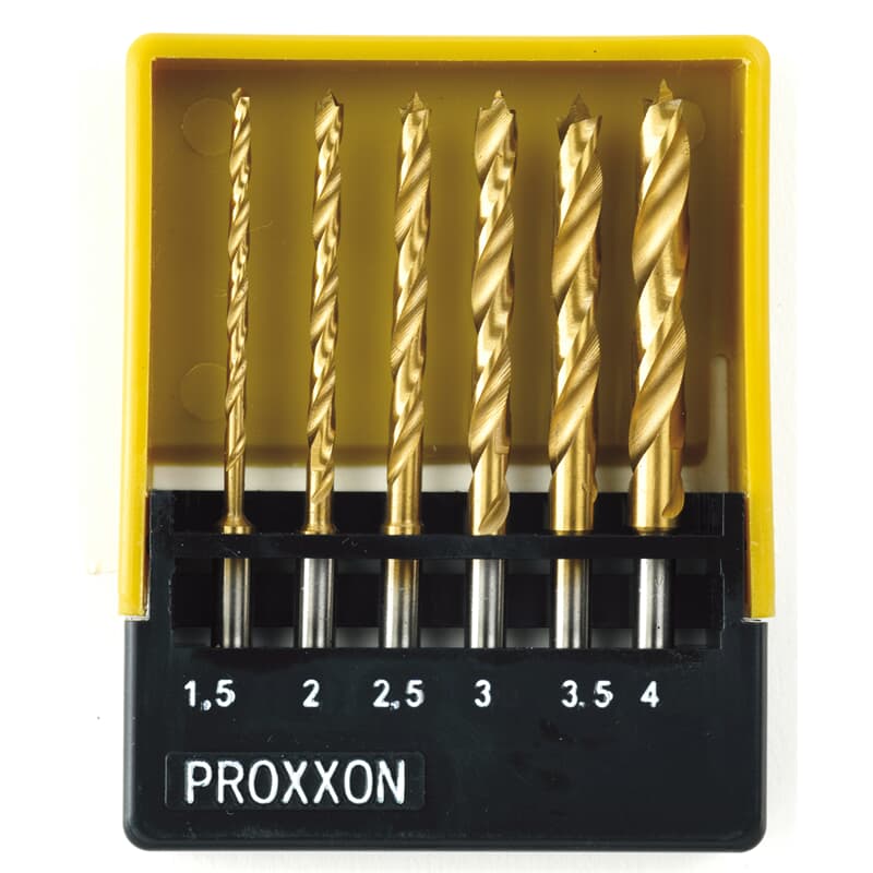 PROXXON 28876 Satz HSS-Spiralbohrer mit Zentrierspitzen 6tlg 1,5-4mm NEU 