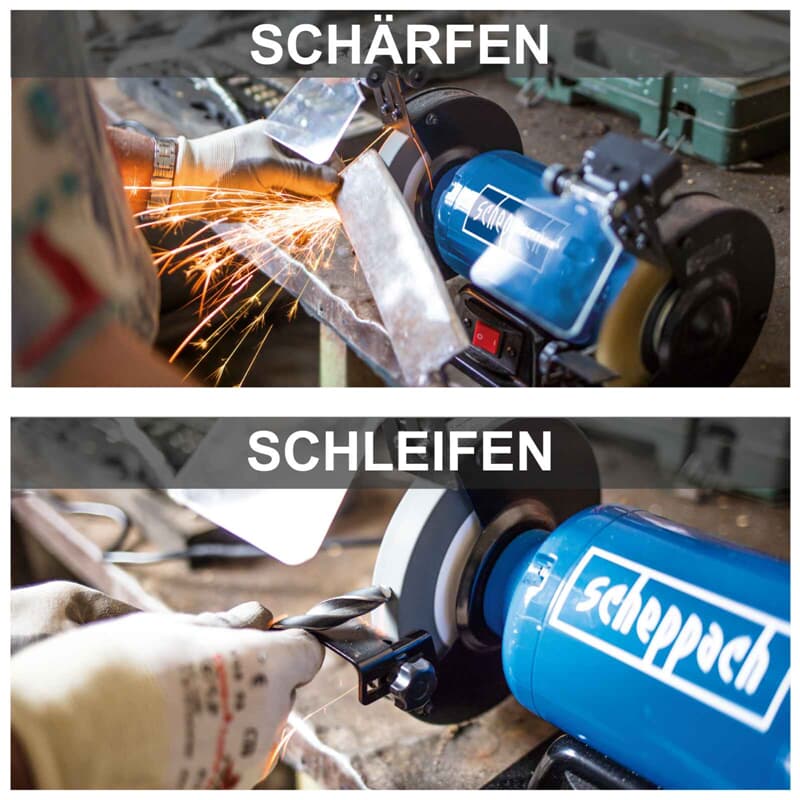 Scheppach Schleifbock Werkzeug SM200LB 500Watt Bürstenmaschine Lefeld 230V 200mm Doppelschleifer