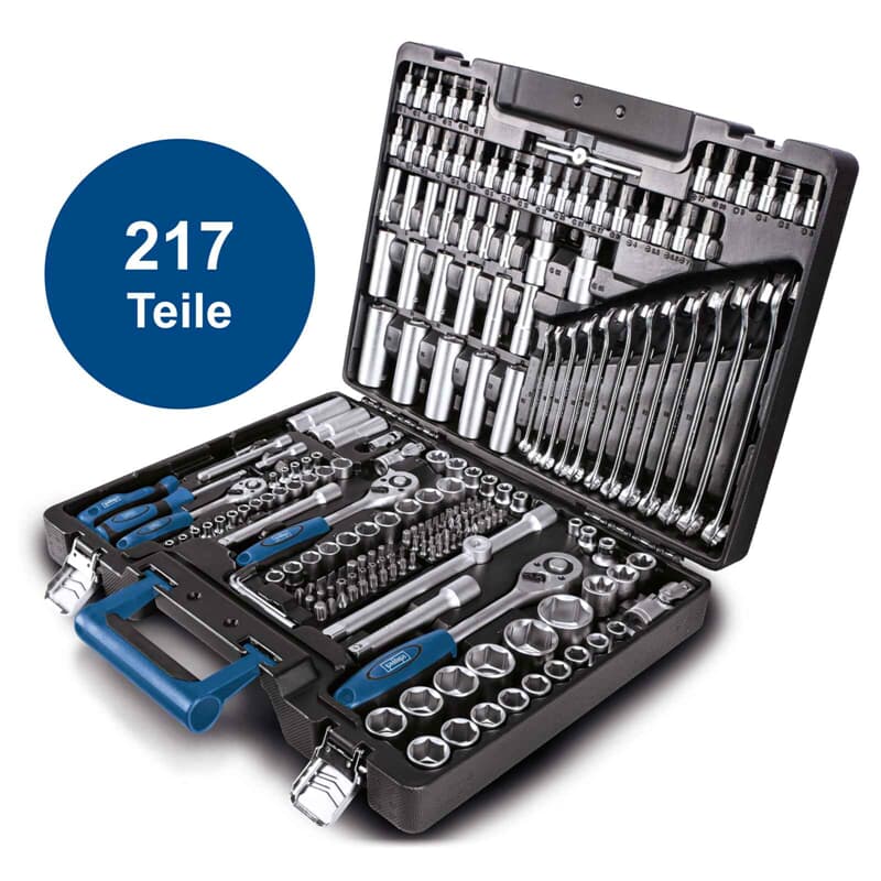 Werkstatt Mobile TB217 Lefeld Steckschlüssel Bits 217-tlg. Werkzeug Stecknüsse Scheppach Satz