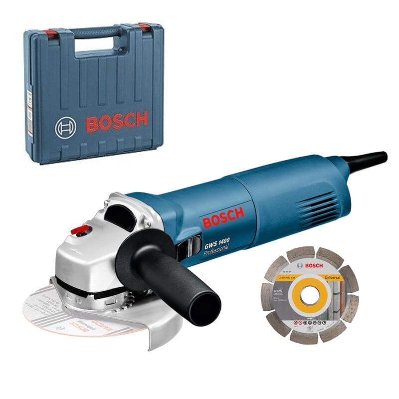 Bosch Professional Winkelschleifer GWS 1400 1.400 Watt, 125 mm Scheiben-Ø, Auf