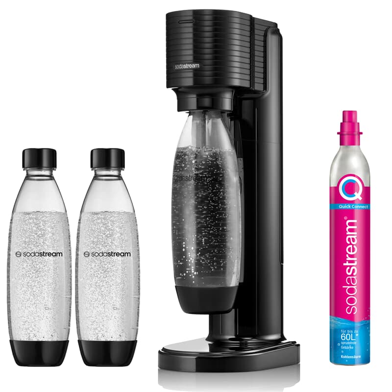 SodaStream Gaia Wassersprudler schwarz Vorteilspack mit 3x PET