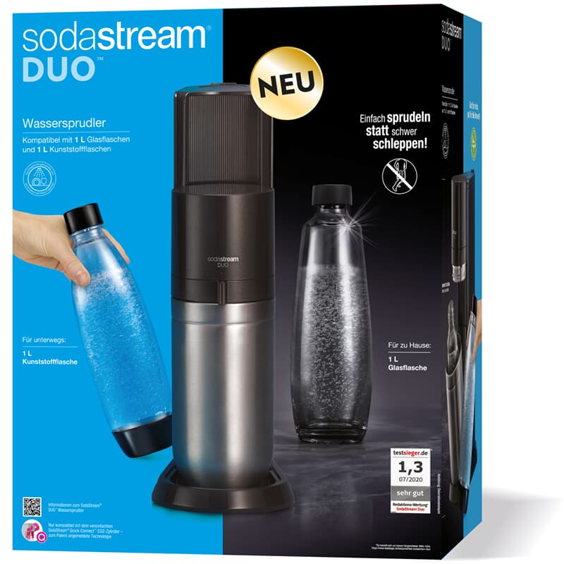 4x Karaffe 3x PET Flaschen 3x Zylinder SodaStream DUO Titan Wassersprudler inkl 