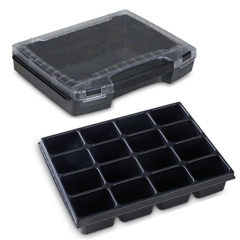 Sortimo Sortiments Kleinteile Koffer i-Boxx 72 schwarz 16 Fach Kleinteileinlage 