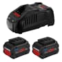 Bosch Ersatzakku GBA 18V 5,5 Ah ProCore 18V Professional 2er Set + Ladegerät GAL 1880 CV