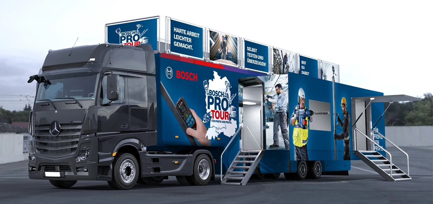 Bosch Pro Tour Truck - Seitenansicht