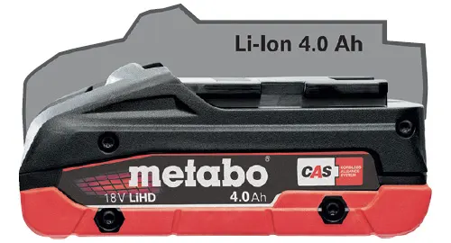 Metabo - Der einzige 4.0 Ah-Akkupack mit einer Zellenreihe