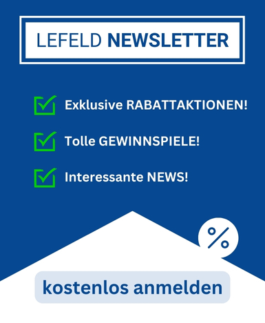 Anmeldung fuer den Newsletter vom Lefeld Online Shop